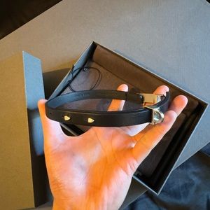 RICK OWENS STROBE FW22 Black Leather Choker